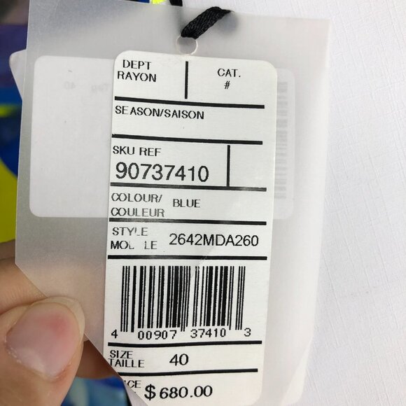 NWT MSGM Abstract Floral  Sleeveless Multicolor Ruffle Cotton Mini Dress Size 10 - Picture 9 of 16